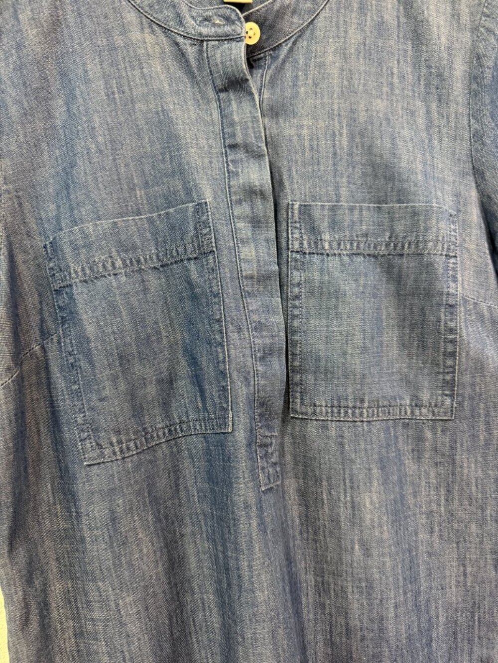 Women's J.Crew Chambray Denim Shirt Dress Cottagecore Size Small - Picture 4 of 5